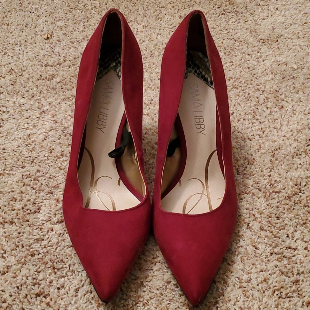 Sam & Libby Wine Colored Heels Sz 8